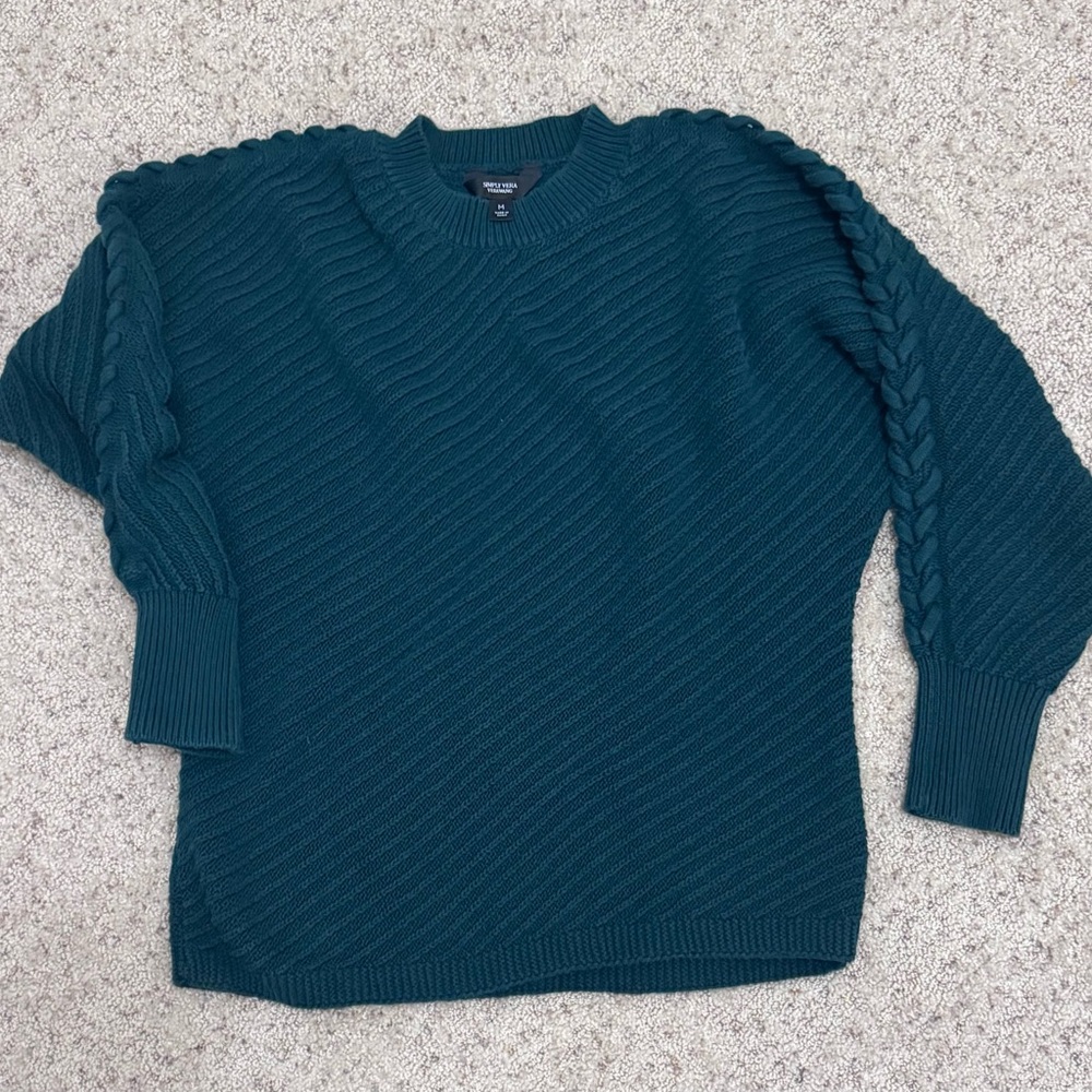 Simply Vera Vera Wang Forest Green Textured Sweater
